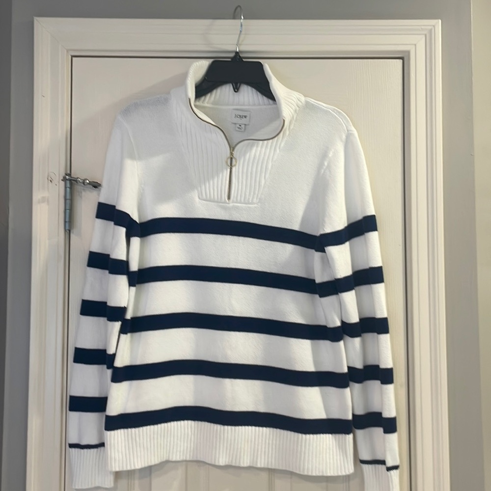 J Crew navy striped sweater